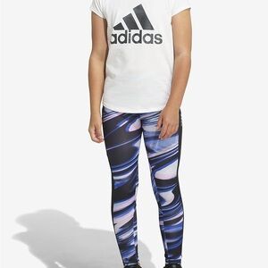 Adidas Kids' Swirl Pattern Leggings - Blue and Black
